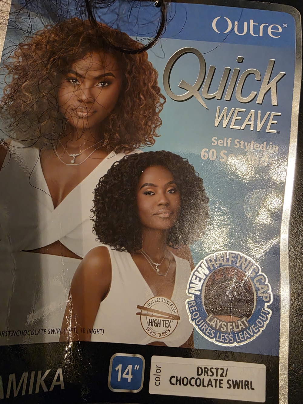 New Never Worn -Quick Weave 14" Synthetic Half Wig - Chocolate Swirl